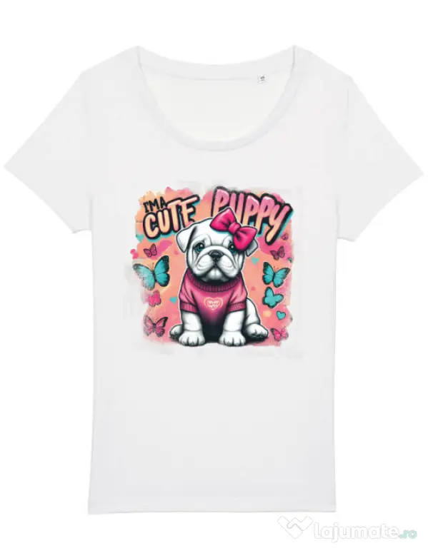 Tricou STANLEY STELLA dama BULLDOG 05 Alb
