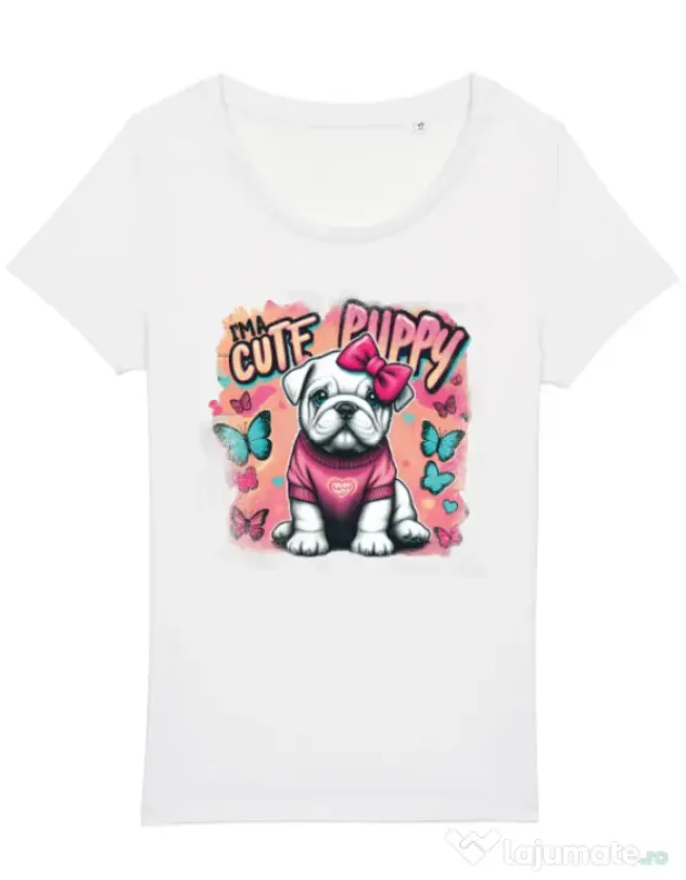 Tricou STANLEY STELLA dama BULLDOG 05 Alb