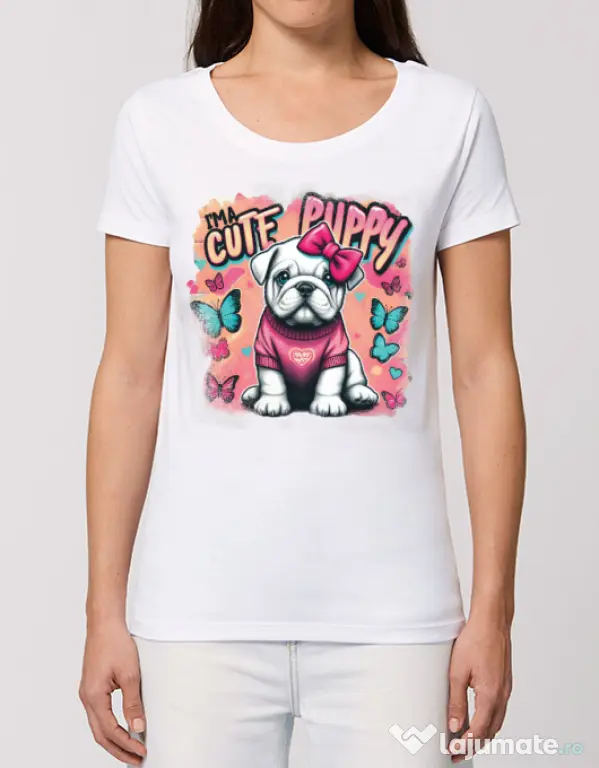 Tricou STANLEY STELLA dama BULLDOG 05 Alb