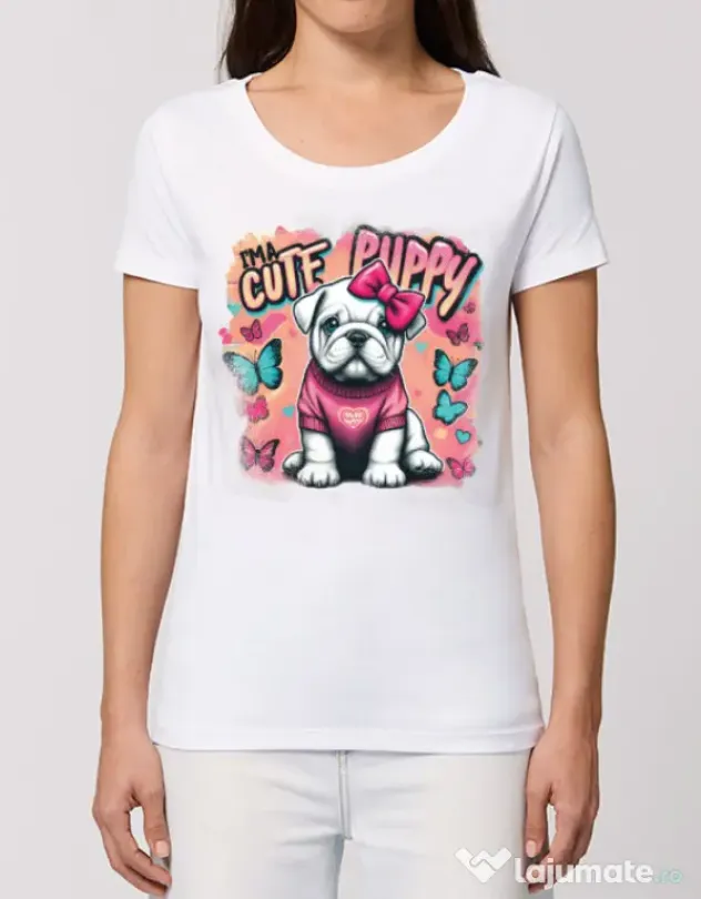Tricou STANLEY STELLA dama BULLDOG 05 Alb