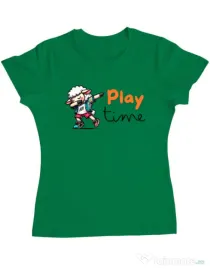 Tricou personalizat dama Play Time Verde mediu