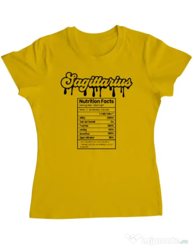 Tricou personalizat dama Zodiac | Săgetător Galben
