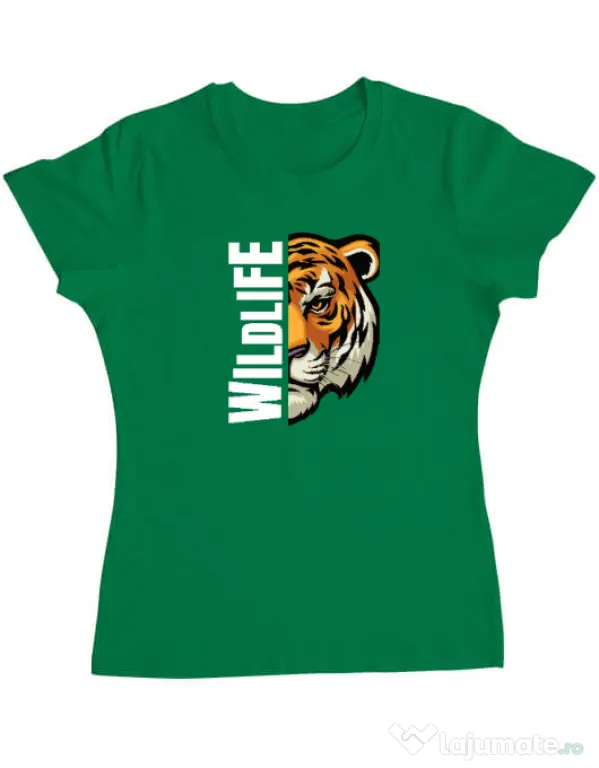 Tricou personalizat dama WildLife (dark) Verde mediu