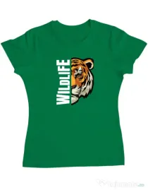 Tricou personalizat dama WildLife (dark) Verde mediu