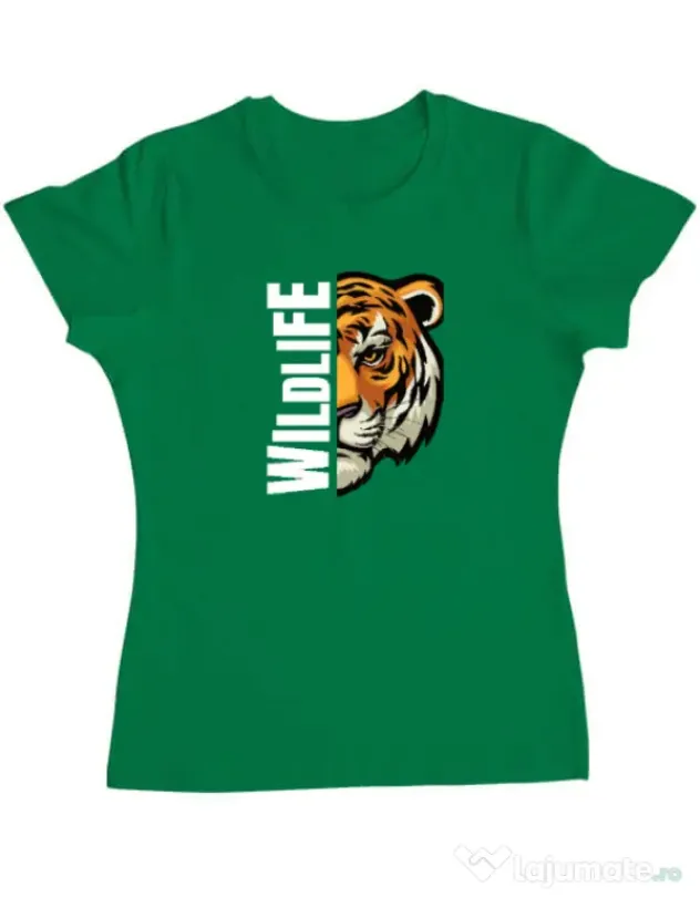 Tricou personalizat dama WildLife (dark) Verde mediu