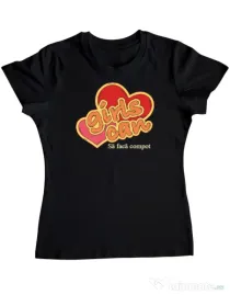 Tricou personalizat dama Girls Can Negru
