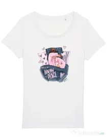 Tricou STANLEY STELLA dama happy place Alb