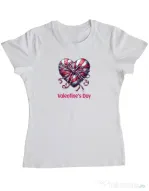Tricou personalizat dama Valentine\'s Day  2025 Alb