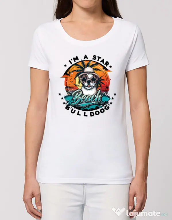 Tricou STANLEY STELLA dama BULLDOG 14 Alb