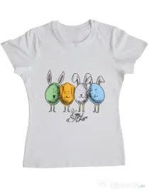 Tricou personalizat dama Easter friends Alb