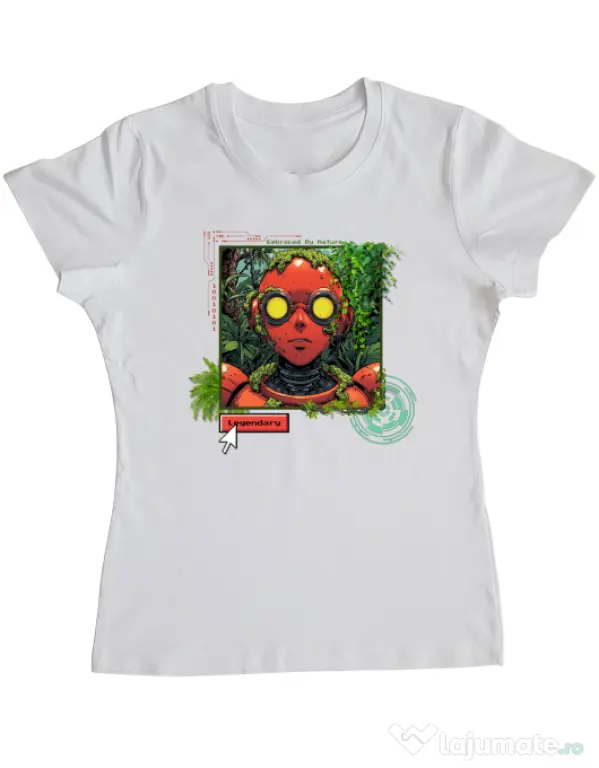 Tricou personalizat dama Ebraced by nature Alb