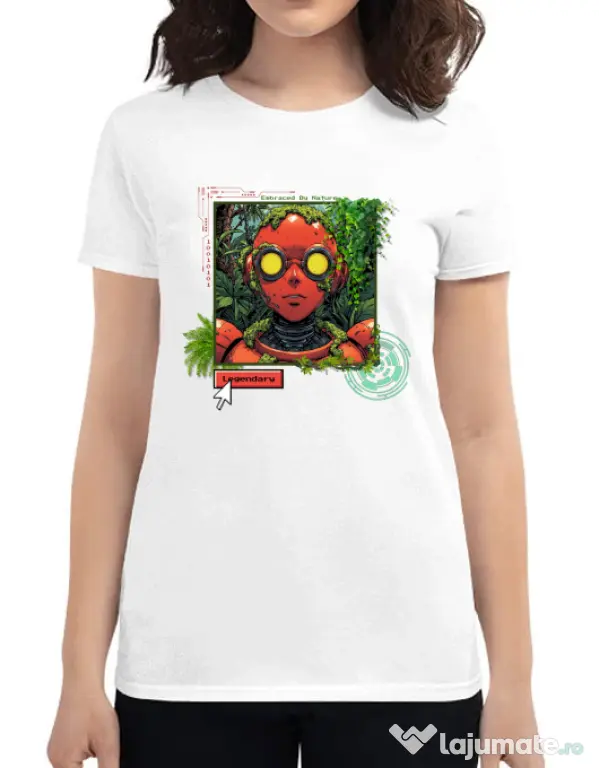 Tricou personalizat dama Ebraced by nature Alb