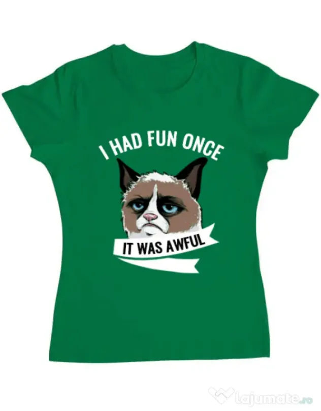 Tricou ADLER dama I had fun once Verde mediu
