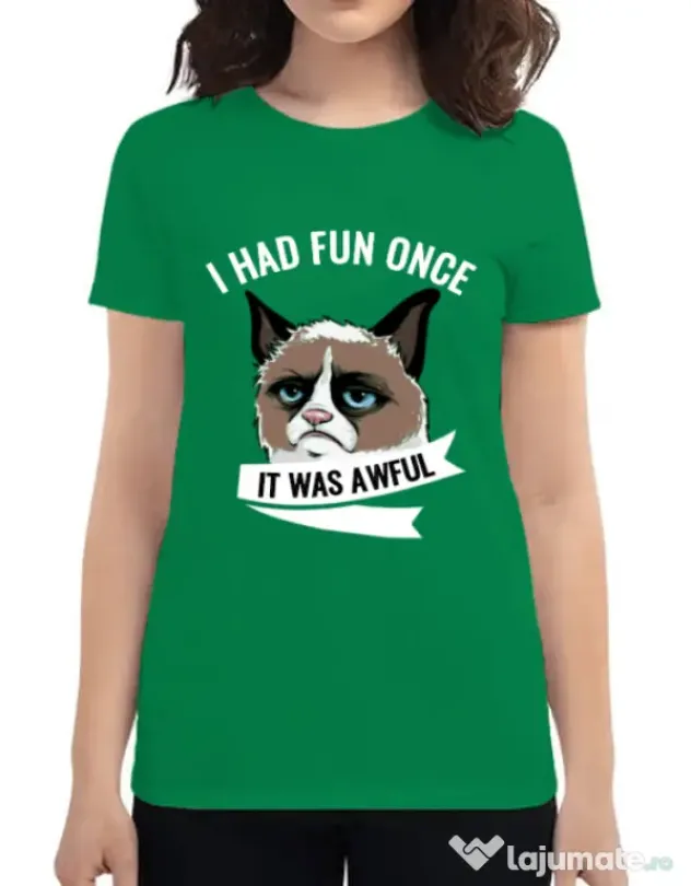 Tricou ADLER dama I had fun once Verde mediu
