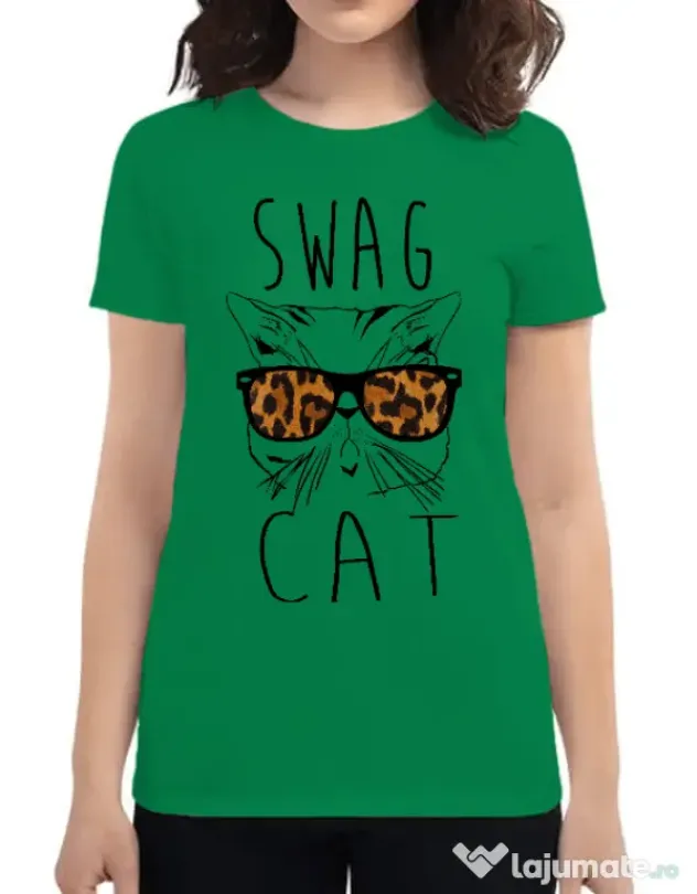 Tricou ADLER dama Swag cat Verde mediu