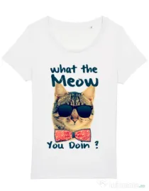 Tricou STANLEY STELLA dama What the meow Alb