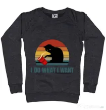 Bluza ADLER dama I do what i want Negru melanj