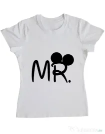 Tricou ADLER dama Mr Mickey Alb