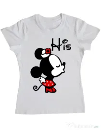 Tricou ADLER dama His Minnie Alb