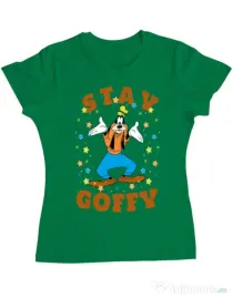 Tricou ADLER dama Stay Goofy Verde mediu