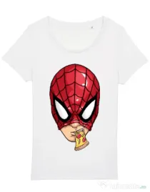 Tricou STANLEY STELLA dama Spiderman pizza Alb