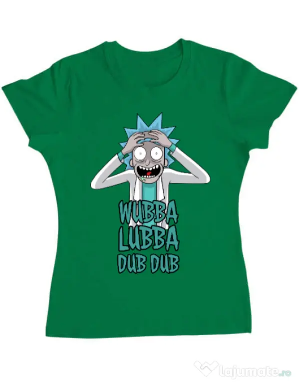 Tricou ADLER dama Wubba Lubba Dub Dub Verde mediu