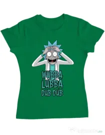 Tricou ADLER dama Wubba Lubba Dub Dub Verde mediu