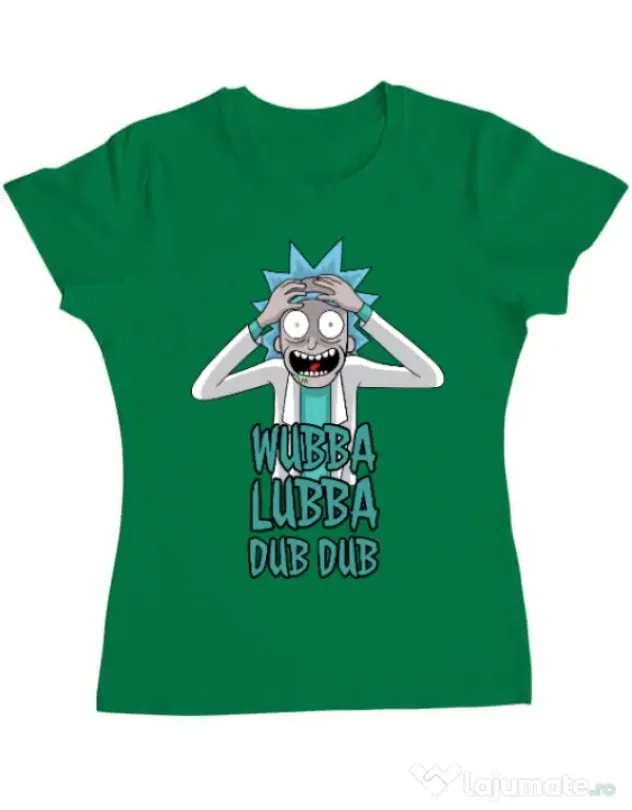 Tricou ADLER dama Wubba Lubba Dub Dub Verde mediu