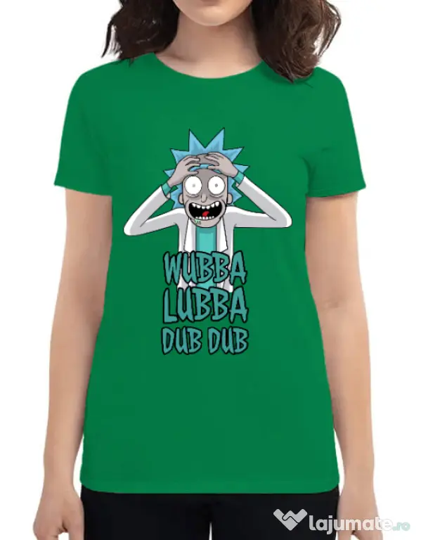 Tricou ADLER dama Wubba Lubba Dub Dub Verde mediu