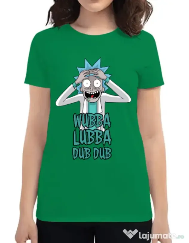 Tricou ADLER dama Wubba Lubba Dub Dub Verde mediu
