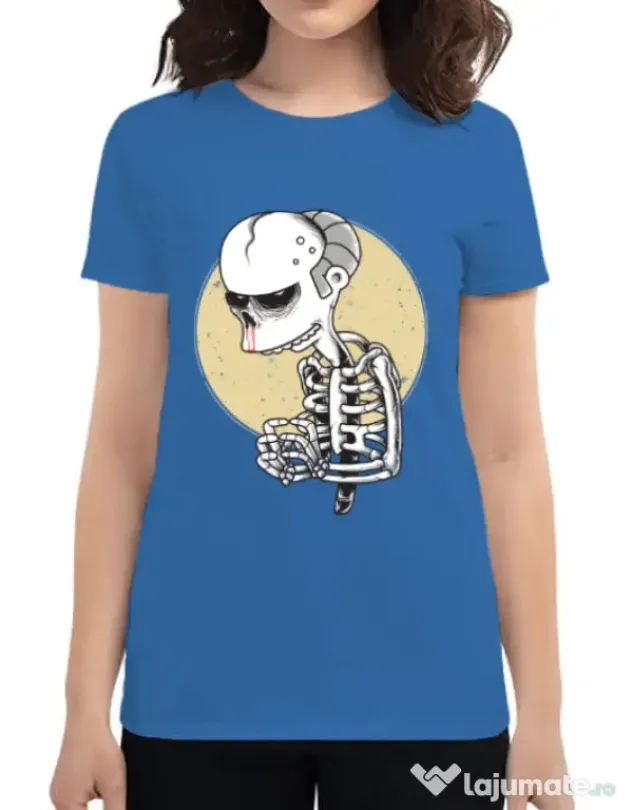 Tricou ADLER dama Death of Grandfather Albastru azuriu