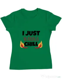 Tricou ADLER dama I just wanna chill Verde mediu