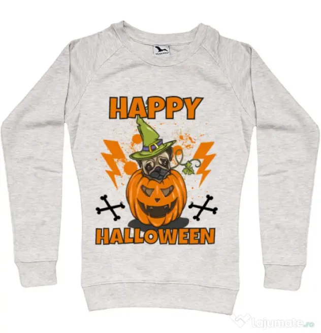 Bluza ADLER dama Halloween Pug Migdala melanj