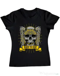 Tricou ADLER dama Born to ride Negru