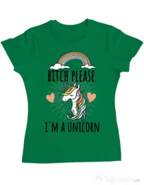 Tricou ADLER dama Bitch Please Verde mediu