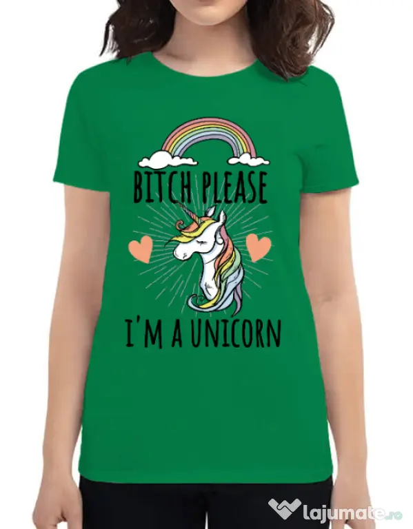 Tricou ADLER dama Bitch Please Verde mediu