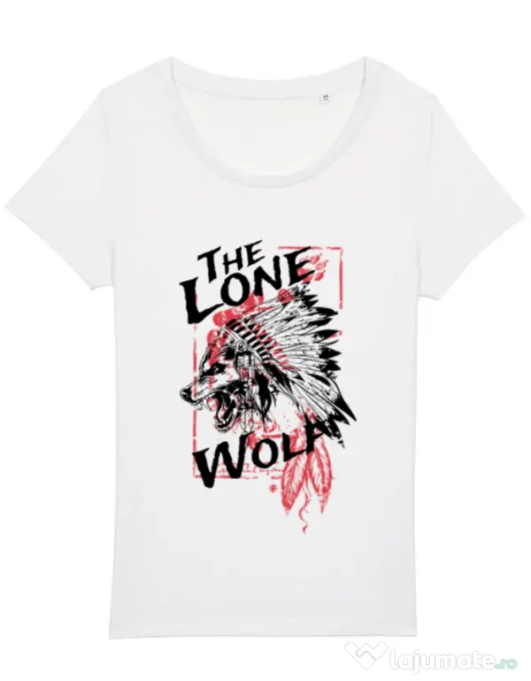 Tricou STANLEY STELLA dama The lone wolf Alb
