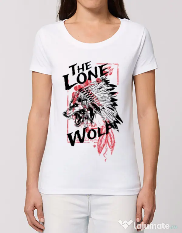 Tricou STANLEY STELLA dama The lone wolf Alb