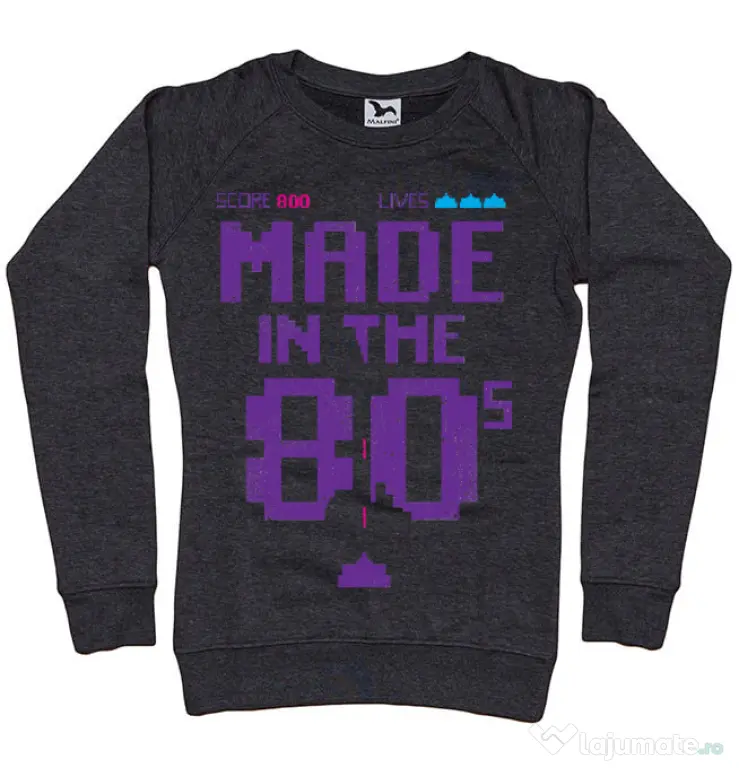 Bluza ADLER dama Made in the 80s Negru melanj