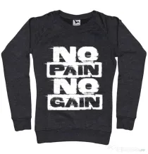 Bluza ADLER dama No pain, no gain Negru melanj
