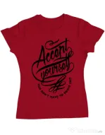 Tricou ADLER dama Accept Yourself Rosu