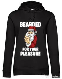 Hoodie dama cu gluga Bearded for your pleasure Negru