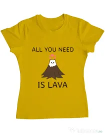 Tricou ADLER dama All you need is lava Galben