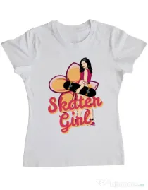 Tricou ADLER dama Skater Girl Alb