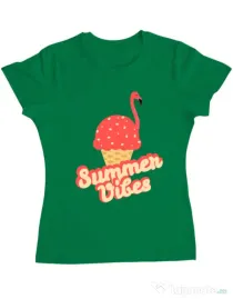 Tricou ADLER dama Summer Vibes Verde mediu