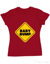 Tricou ADLER dama Baby bump Rosu