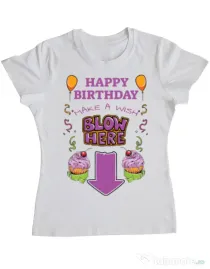 Tricou ADLER dama Make a wish Alb