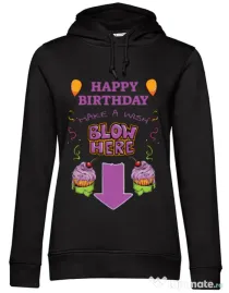 Hoodie dama cu gluga Make a wish Negru