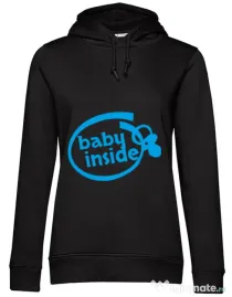 Hoodie dama cu gluga Baby inside Negru