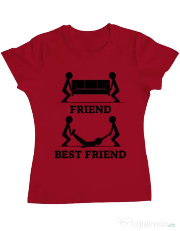 Tricou ADLER dama Best friend Rosu